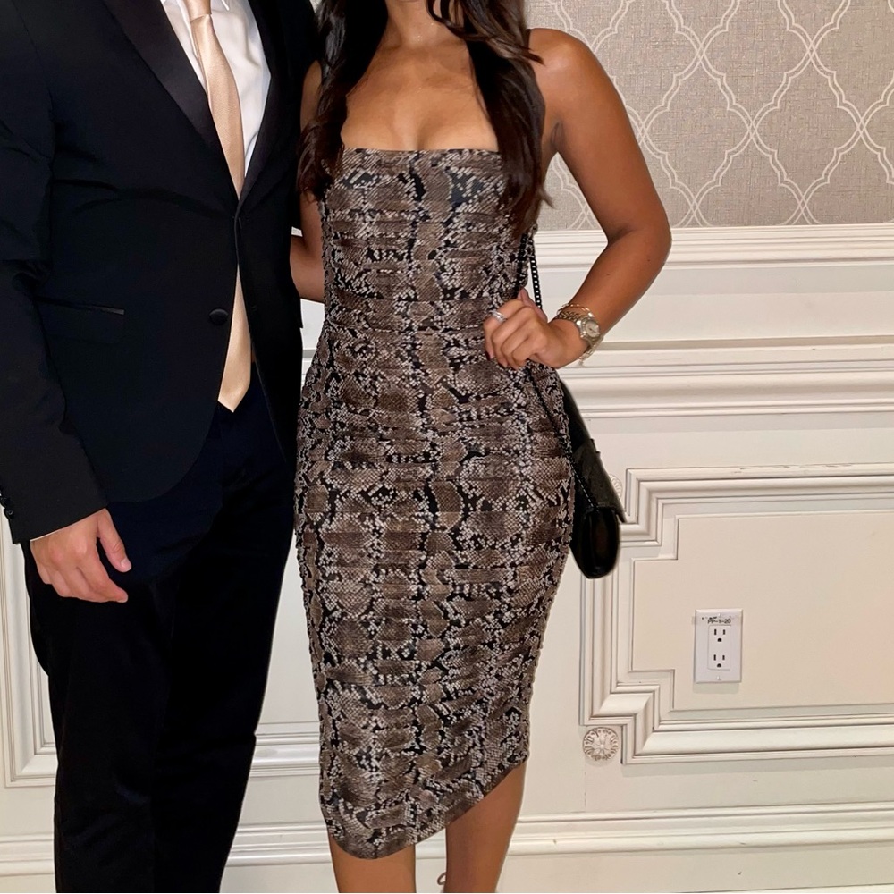 Babaton Snakeskin Print Dress